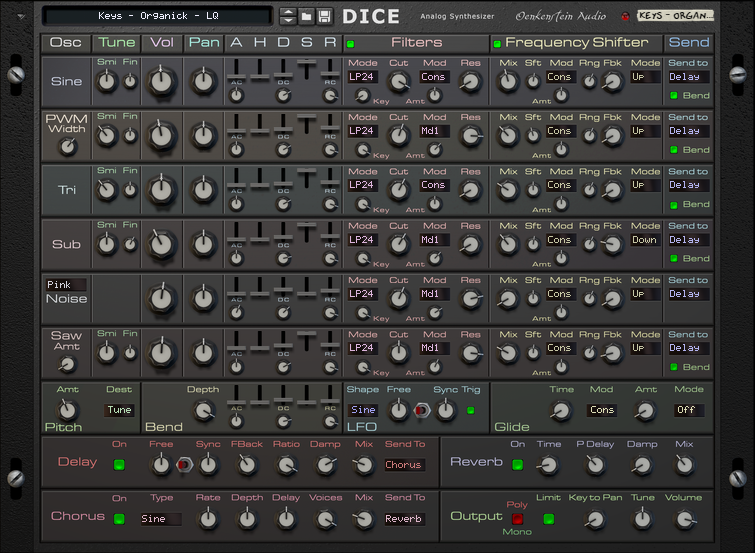 Oenkenstein's tweet photo. Dice Analog Synthesizer version 1.0.1 by Oenkenstein Audio released!
#Reason #Reason12 #Reasongang #Rackextensions
https://t.co/ur8brNUIKG https://t.co/8bDQovNCky