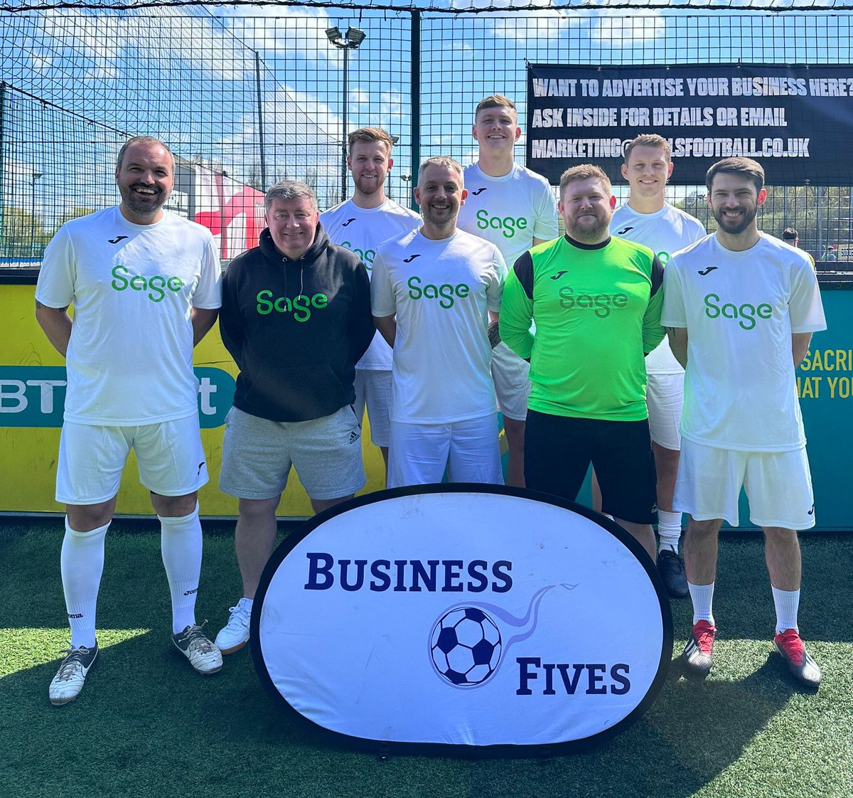 Welcome @sageuk to our #biz5s National Finals event in Leeds! Good luck to the team playing in support of @feedingfamilie1 ⚽️ #footballforgood #charity #networking