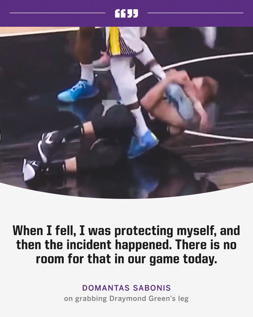 ESPNNBA's tweet photo. Sabonis on what happened during the incident with Draymond: https://t.co/OrC2i9bckc