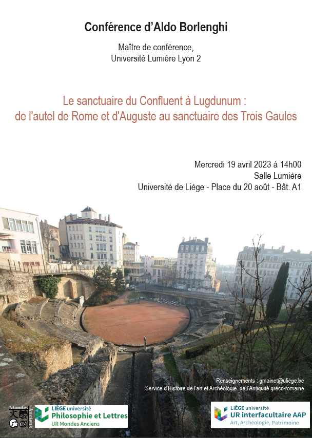 ArarLabo's tweet photo. 📢Cette semaine, Aldo Borlenghi, MCF @univ_lyon2, est invité par l'@UniversiteLiege pour présenter ses recherches! Il donnera deux conférences : la première, mercredi 19 avril, portera sur "Le sanctuaire du Confluent à Lugdunum". @MOMLyon69 @MOMBibliotheque https://t.co/gzxUPS2u8Z