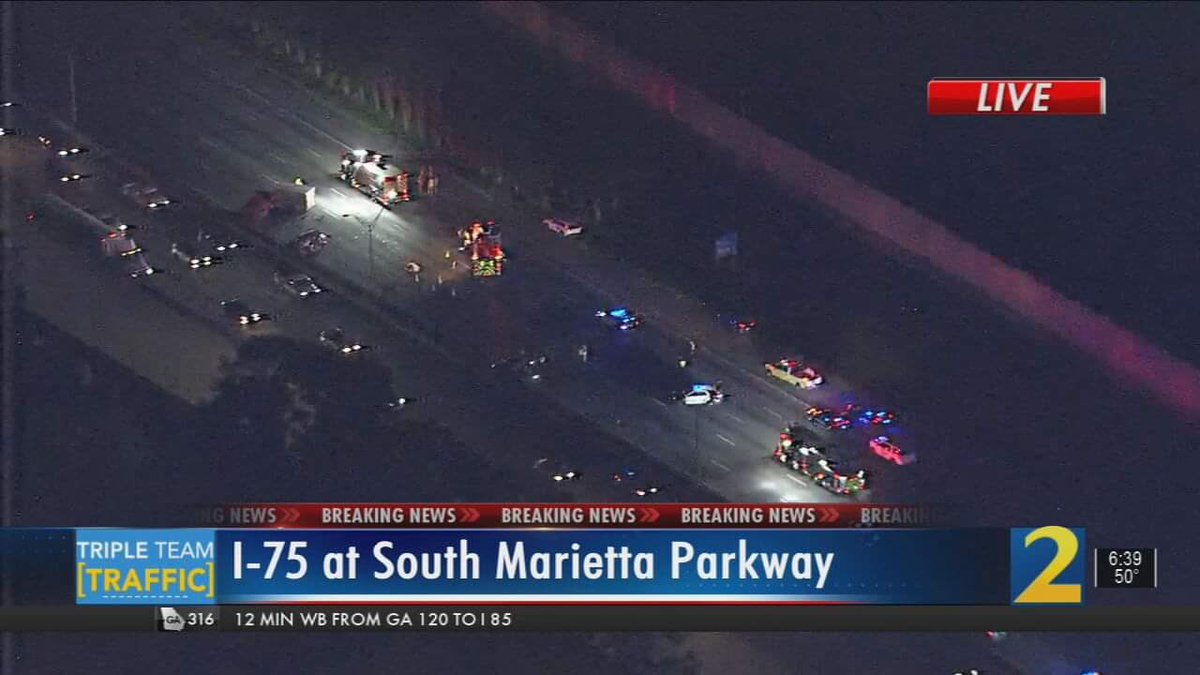 Mike Shields WSB (@mikeshieldswsb) on Twitter photo 6:43am Update: <a href="/mckayWSB/">Mark McKay 🎙️</a> is in News Chopper 2 over the investigation on I-75/nb at S Marietta Pkwy (Exit 263) where this remains a very active scene and all lanes closed. Live team coverage w/ <a href="/WSBTraffic/">Triple Team Traffic</a> continues on <a href="/wsbtv/">WSB-TV</a>. #ATLtraffic 6:43am Update: <a href="/mckayWSB/">Mark McKay 🎙️</a> is in News Chopper 2 over the investigation on I-75/nb at S Marietta Pkwy (Exit 263) where this remains a very active scene and all lanes closed. Live team coverage w/ <a href="/WSBTraffic/">Triple Team Traffic</a> continues on <a href="/wsbtv/">WSB-TV</a>. #ATLtraffic
