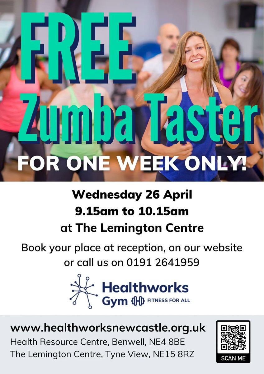 FREE ZUMBA TASTER 😍 
Next Wednesday for one week only!
#Zumba #fitnessforall #getactive #zumbalife #healthworksgym