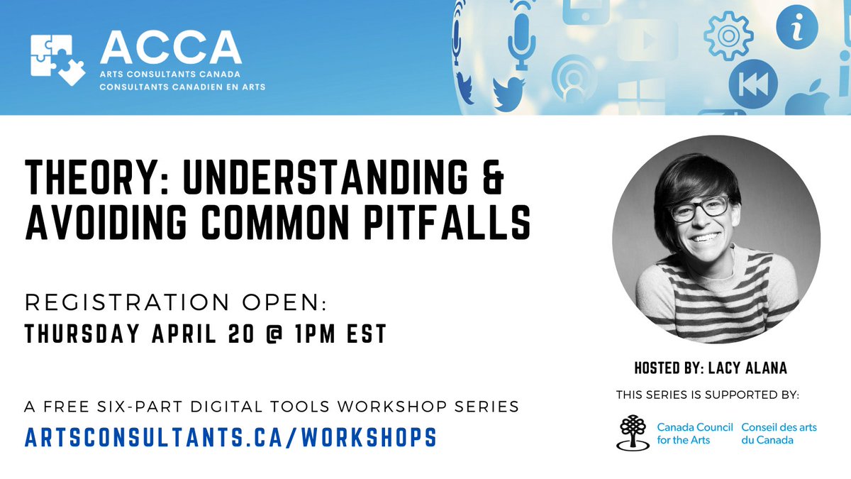 consult_arts's tweet photo. The first session of our free #DigialTools workshop series is this Thursday! Register to learn about the common pitfalls of utilizing apps & digital tools and how to avoid them: https://t.co/5fmUtxG4oO @CanadaCouncil #ArtsConsulting https://t.co/hteUWgb1mO