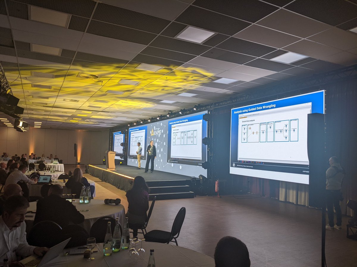 paolotamag's tweet photo. Maria Kaiser (#Thaltegos) and Nithin Thomas (#ZFFriedrichshafen) present #GuidedDataWrangling: a set of specialized #KNIME components to help their user to access #ManufacturingData #KNIMESummit2023 https://t.co/oeOdJKNv87