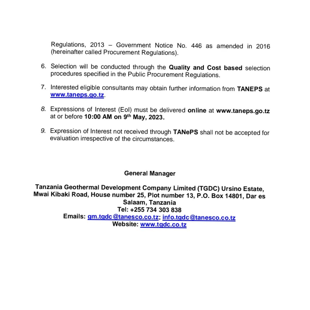 TGDCTanzania's tweet photo. Provision of Consultancy Services for Supervision of Detailed Surface Study at Natron Geothermal Prospect in Arusha region.
.
#TgdcTanzania
#TGDC https://t.co/yFW0I6aR8K