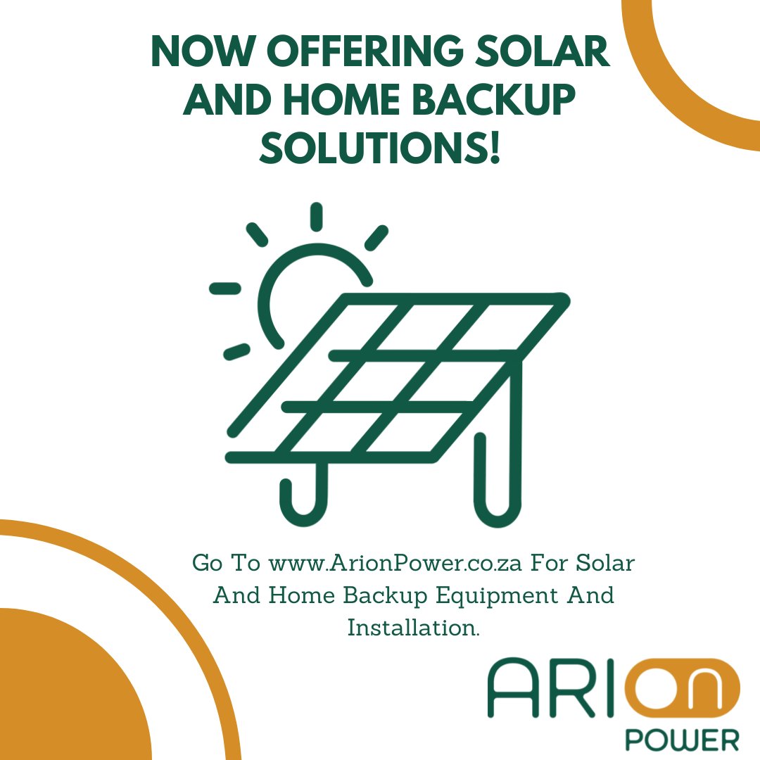 ArionPower's tweet photo. Contact Arion Power For All Your Solar And Home Backup Queries. Sales@arionpower.co.za https://t.co/UkdjobWeAy
