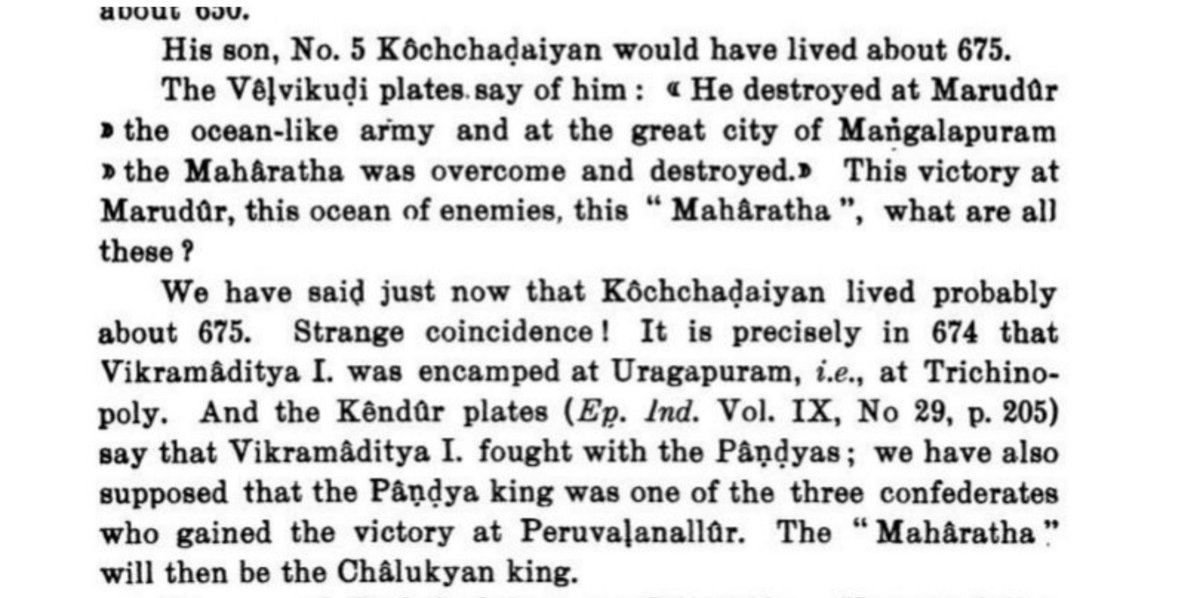 The__Chalukya's tweet image. Reposting the Lost thread
Time to end history appropriation! Let's start with
the Chalukyas.
*The Velvikudi plates of the Pandya Prince
Kochchadaiyan Ranadhira mention his victory over
the "Maharatha". The 'Maharatha" here is Badami Chalukya Emperor Vikramaditya I.