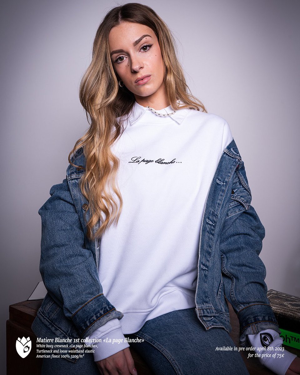 Matiere_Blanche's tweet photo. 1ere collection : La page blanche - crewneck « script », disponible en pré commande sur https://t.co/i6l1JFxtXi jusqu’au 22 avril. 🌷🌷 https://t.co/Dd7Tocq0Lv