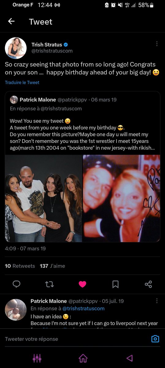 patrickppv's tweet photo. Hello @trishstratuscom you absolutly need to come on WweEuropean tour next week and specially in #WweParis next saturday because we need meet again (I was here for your Hof induction in NY:you need to came 1 time in my city😉) YOU WAS SO RIGHT last night during Raw👏 https://t.co/h5ebSoUoVU