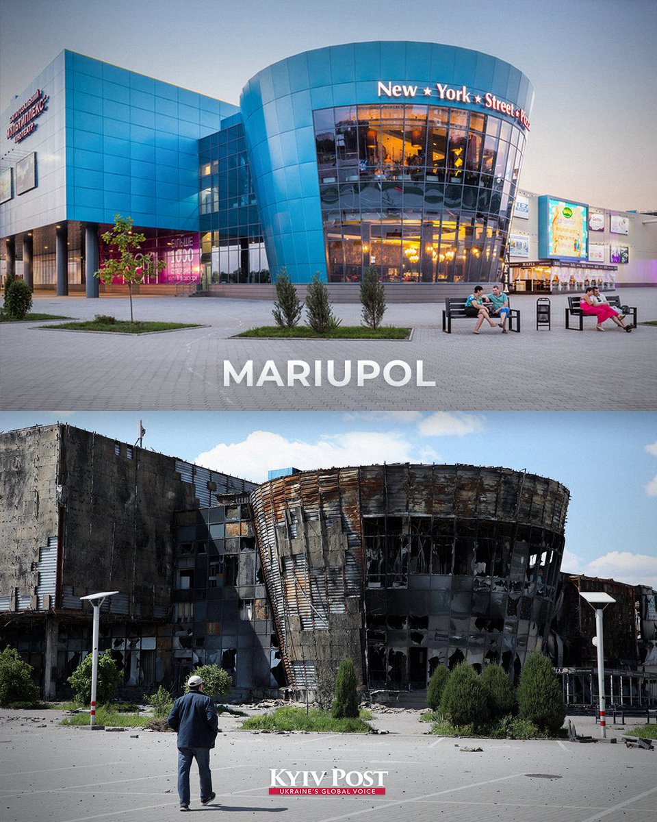 KyivPost's tweet photo. This is what the Russian World does to everything it touches.

#Mariupol #Bakhmut #Soledar 

#RussiaIsATerroristState https://t.co/55h9dUsRot