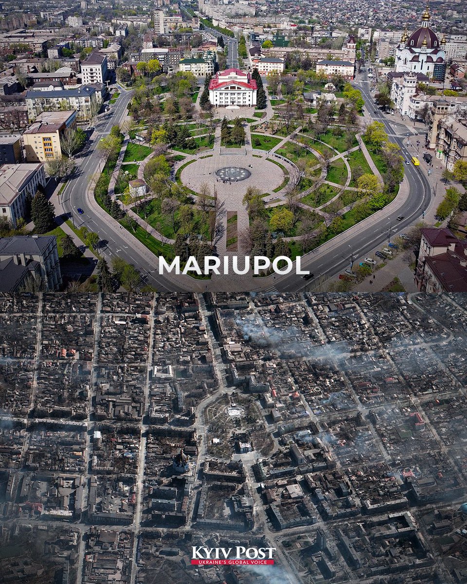 KyivPost's tweet photo. This is what the Russian World does to everything it touches.

#Mariupol #Bakhmut #Soledar 

#RussiaIsATerroristState https://t.co/55h9dUsRot