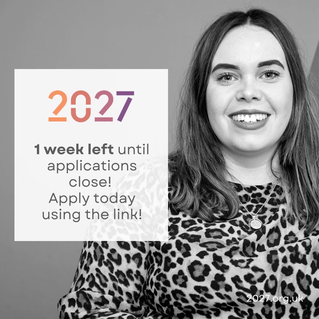 Only one week left to apply to the 2027 Associate Programme. Applications close on 25th April at 1pm. Apply now: ow.ly/hoNs50NIgL9