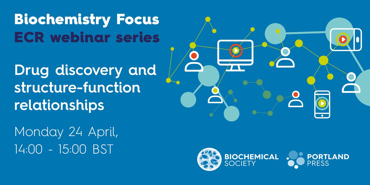 BiochemSoc's tweet photo. There's still time to register for our next ECR webinar on drug discovery and structure-function relationships. Taking place on 24 April, this webinar is FREE to attend! https://t.co/sVztzRcGFq https://t.co/9Gak54rB27
