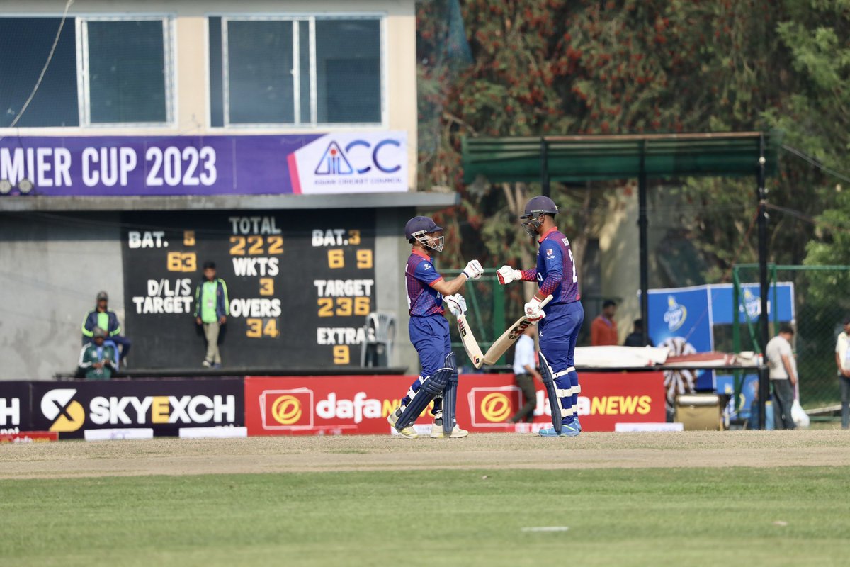 🎉🏏 Huge congratulations to the Nepal Men's Cricket team for their incredible win in the ACC Men's Premier Cup against Malaysia 🇲🇾!

Best wishes for the upcoming fixtures!

#NepalCricket #ACCmenspremiercup #Winners #CricketChamps 🇳🇵🏆🇲🇾