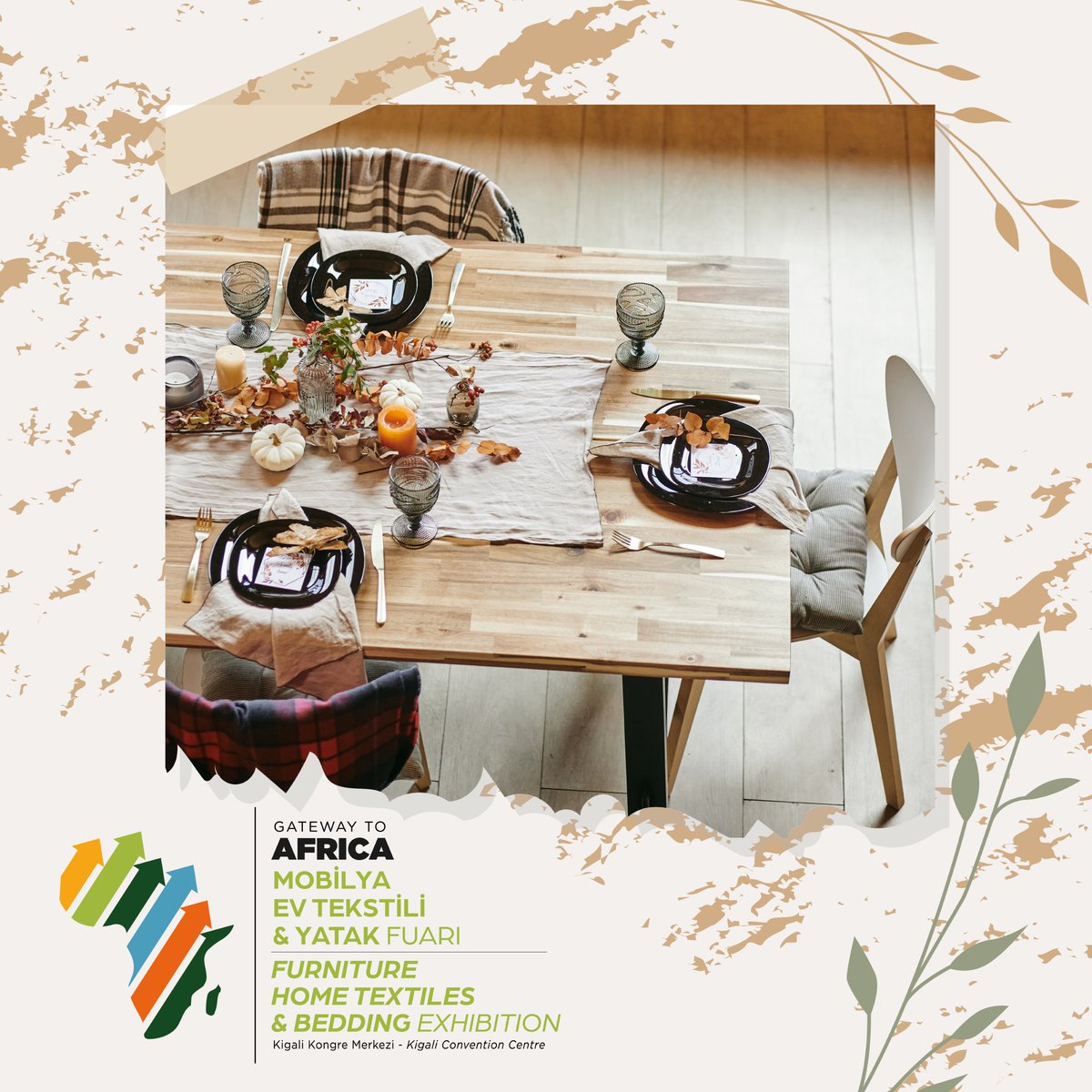Yemek Odası takımları bu fuarda! Türkiye ve Afrika ticaretinde, 54 Afrika ülkesinin hemen her sektörden karar vericilerini Gateway to Africa’da bir araya getirecek. Ön kayıt formu için tıklayın. bit.ly/3BEEQQK 📅 03-05 Ekim 2023 📍 Kigali Kongre ve Sergi Sarayı