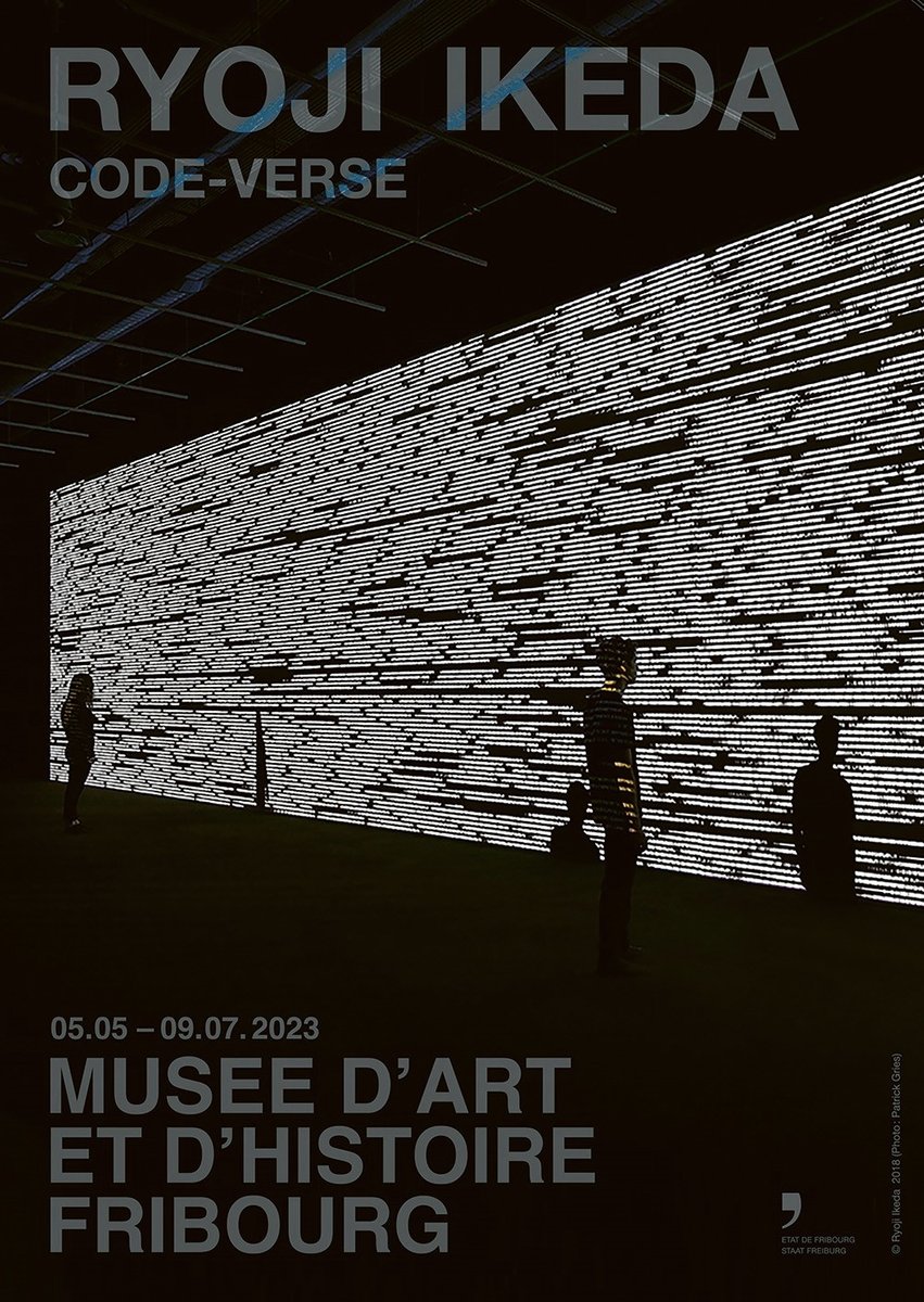 ryojiikeda's tweet image. Ryoji Ikeda | code-verse | 5 MAY &amp;gt; 9 JUL 2023 | Centrale de l'Etat de Fribourg, CH
fr.ch/mahf/actualite…