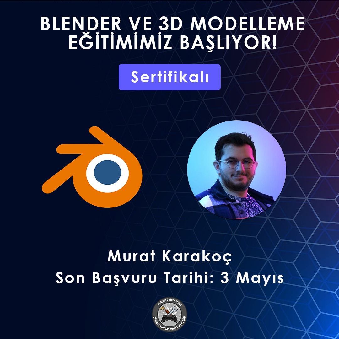 uludott's tweet photo. Herkese Merhaba!

Yepyeni eğitimler ile karşınızdayız 🥳

Oyun geliştirmeye başlayacağımız Level1 *Unity* eğitimimizin ve oyunlarda kullanacağımız objeleri, karakterleri modellemeyi öğreneceğimiz *Blender* eğitimimizin *başvuruları başladı!* https://t.co/dhx03VcTNE