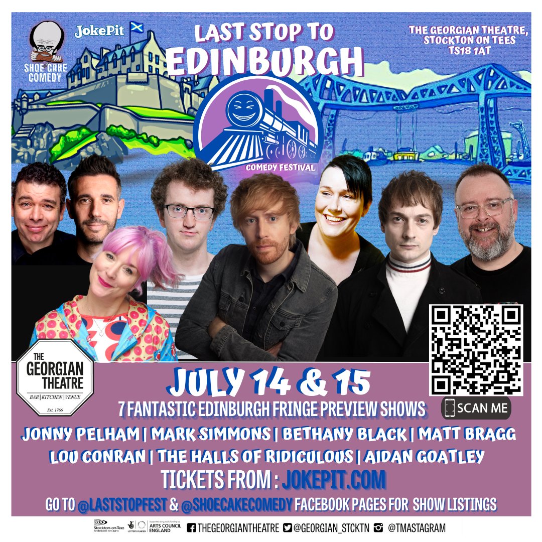 * <a href="/shoecakecomedy/">Shoe Cake Comedy</a> and The Georgian Theatre presents.... <a href="/laststopfest/">Last Stop to Edinburgh Comedy Festival</a> 🤣🎉

On Friday 14th July &amp; Saturday 15th July Stockton's two-day comedy festival extravaganza returns...

✉️ facebook.com/events/3453449…

🎟 jokepit.com/comedy-by/last…
