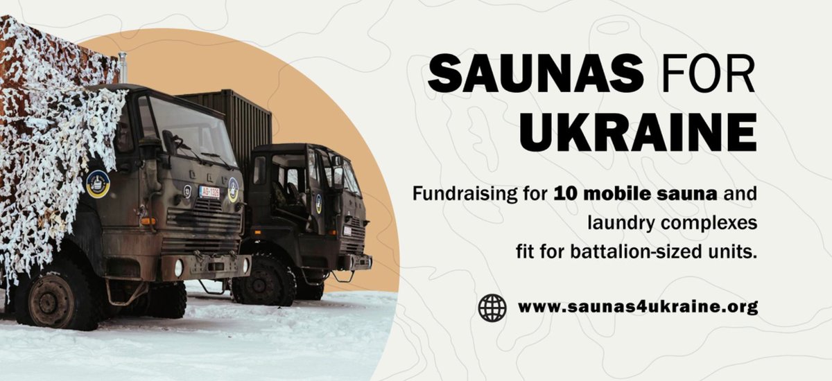 Ukrainian fighters are living in constantly damp conditions and have no access to washing facilities. 

Help us provide them with saunas to improve their hygiene and boost their morale. 

Support the #Saunas4Ukraine project 👉🏻 bit.ly/wesupport-saun… 

@Saunas4Ukraine