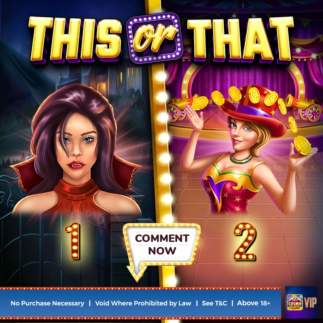 cosmoslotsvip's tweet image. 🔴 CosmoSlots VIP Games 🔴
🎭🎪🔴 It's a battle between Dark and Colorful! Will you choose to support the Blood Sucker or the 🤡🎉 Jubilant Circus?
Sign Up Now: cosmosoccerchampion.com/sign-up/
#CosmoSlotsVIP #CosmoSlots #OnlineCasino #OnlineSlots