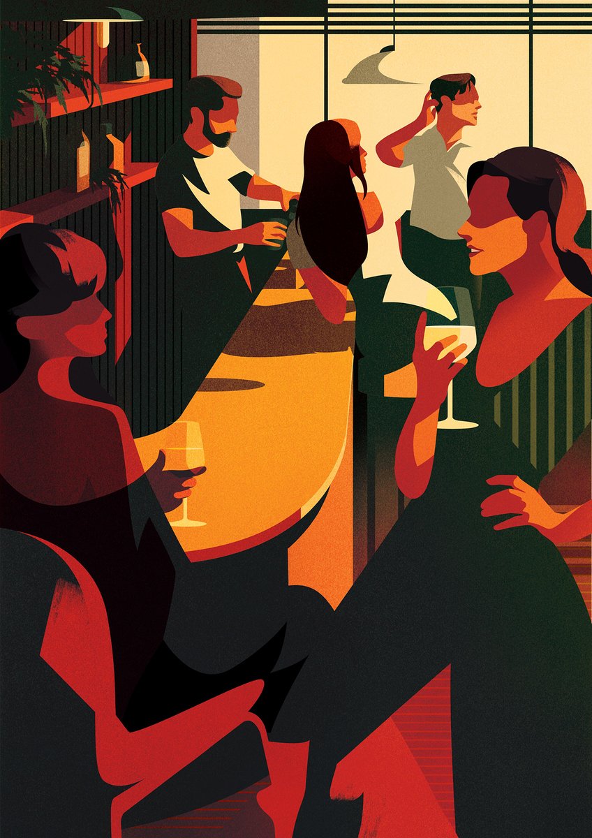 Capturing the magic of human connections in two illustrations: weandthecolor.com/bar-illustrati… #illustration