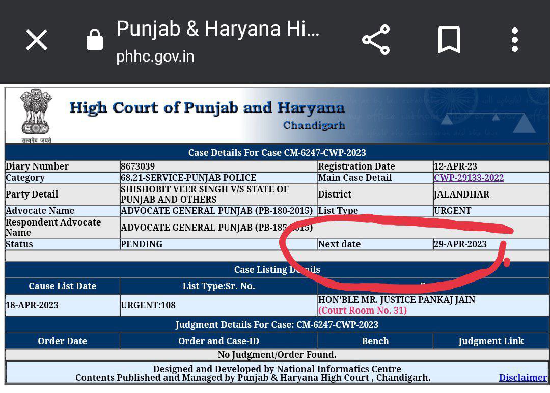 dhindsa0007's tweet photo. Now court gives 29 April on this#now this is a limit crossing harassment #govt is not want to declare result#only fake promises in the name of employment#stop harassing students https://t.co/4AAYT852hz