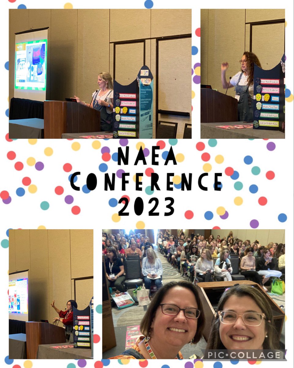 msgreenteach's tweet photo. NAEA was great in many ways! Meeting new folks &amp; being around friends is good for the soul! Learning new materials &amp; getting ideas is always fun! Meeting Elem. Art Teacher guru- Cassie Stephens(!) Presenting with our PLC group was a blast! @KatyISDFineArts https://t.co/xQPNULZcgB