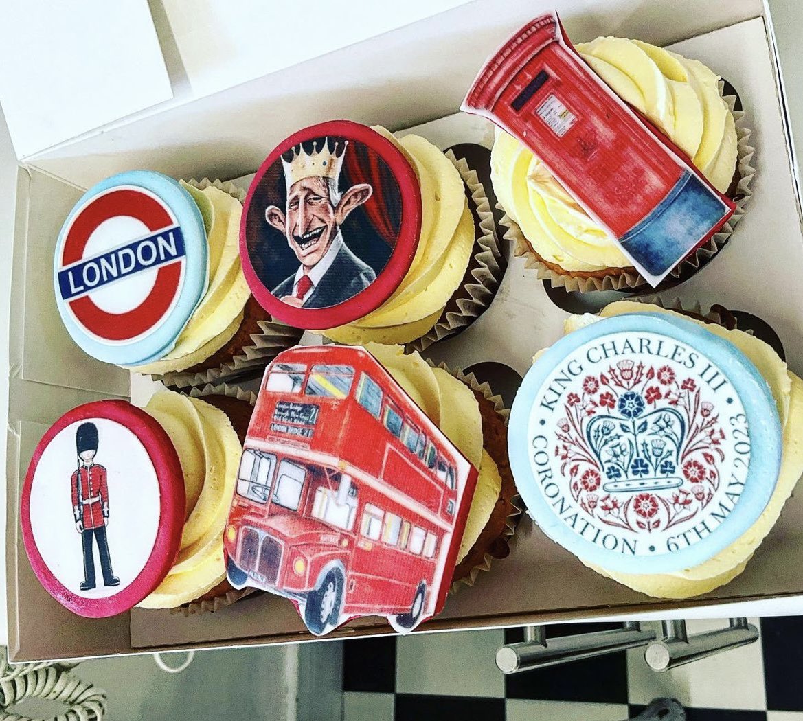 Finish of your  coronation party table with these traditional Victoria sponge with jam cupcakes ...