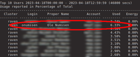 num_ole's tweet image. When you&apos;re in the top 10 users of a &amp;gt;100k core supercomputer 🤯🤖🤓🧮 
#MPCDF #raven #slurm