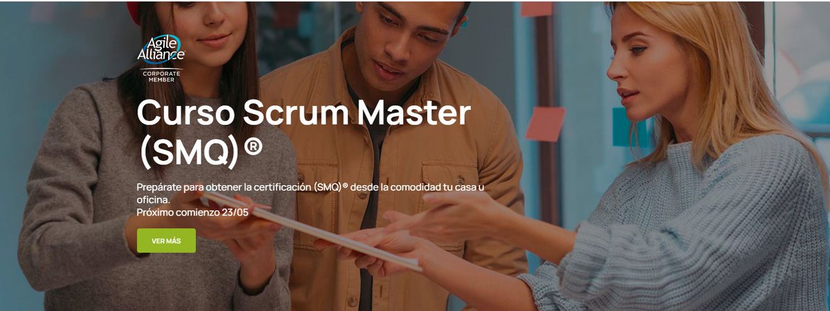PMLA (@pmla) on Twitter photo Curso oficial para la Certificación Scrum Master Qualified (incluye examen).
Inicio: 23/5
Días: martes y jueves
Hora: 20:00 h a 22:00 UTC - 3
Incluye material de estudio y libro.
Early Bird: USD 270
Más información e inscripciones: pmla.biz/cursos/scrum-v…
cursos@pmla.biz Curso oficial para la Certificación Scrum Master Qualified (incluye examen).
Inicio: 23/5
Días: martes y jueves
Hora: 20:00 h a 22:00 UTC - 3
Incluye material de estudio y libro.
Early Bird: USD 270
Más información e inscripciones: pmla.biz/cursos/scrum-v…
cursos@pmla.biz