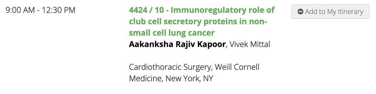 Aakanksha Kapoor (@ak_kapoor96) on Twitter photo I’m presenting a poster today at <a href="/AACR/">AACR</a> for the first time! I’ll be talking about reprogramming immunosuppressive myeloid cells in context of non small cell lung cancer. #AACR23
<a href="/mittallab/">Vivek Mittal</a> <a href="/PhRMAfoundation/">PhRMA Foundation</a> I’m presenting a poster today at <a href="/AACR/">AACR</a> for the first time! I’ll be talking about reprogramming immunosuppressive myeloid cells in context of non small cell lung cancer. #AACR23
<a href="/mittallab/">Vivek Mittal</a> <a href="/PhRMAfoundation/">PhRMA Foundation</a>