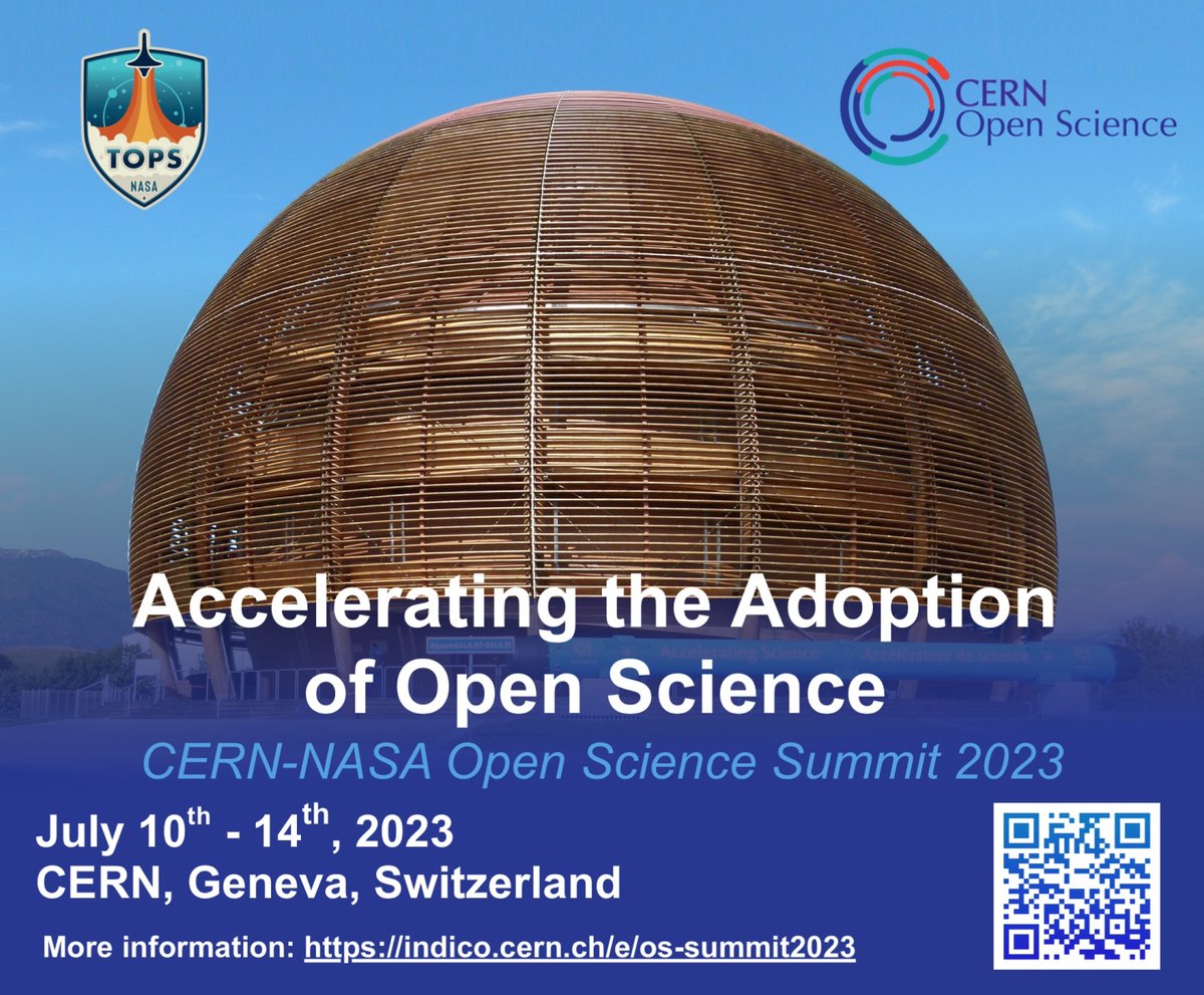 In celebration of the #YearofOpenSceince, <a href="/NASA/">NASA</a> &amp; <a href="/CERN/">CERN</a> are organizing a summit to exchange ideas and develop practical action plans to promote #openscience. Learn more and register here: indico.cern.ch/event/1254282/