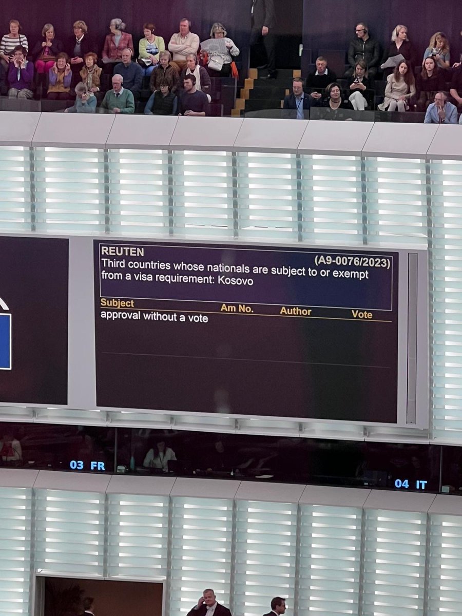 Great news for Kosova today! The European Parliament approved visa-free travel for our citizens starting January 1st, 2024. This brings us an important step closer to the European Union and contributing to the richness that the EU offers. Thank you to the MEPs for their support.