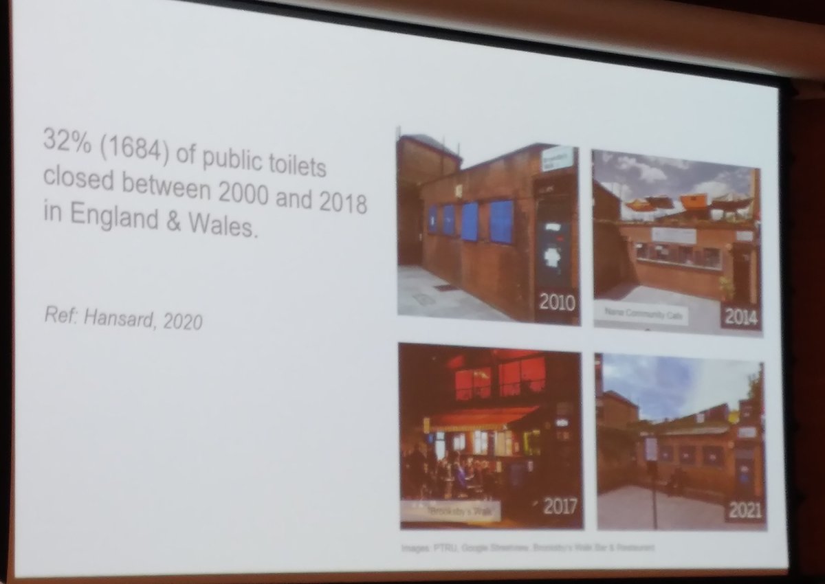 ageuklondon's tweet photo. Great to hear from Gail Ramster @gaillyk of @RCA and @HHCDesign talking about her creation - the Great British Public Toilet Map and her research and work as part of the Public Toilets Research Unit. 32% of public toilets closed in England and Wales between 2000 and 2018! https://t.co/KPqGMOu6Ht