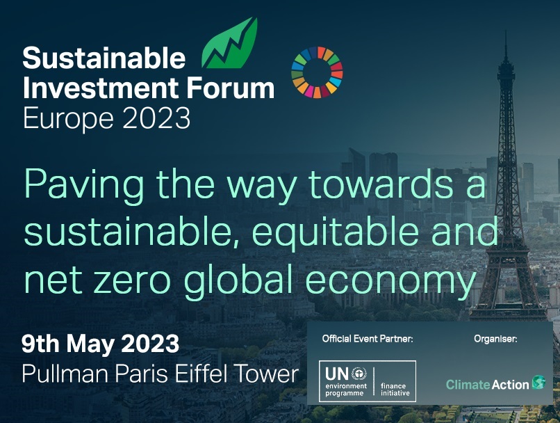 We are pleased to partner with @Climate_Action_ for the Sustainable Investment Forum Europe 2023,which returns to Paris, France this year on the 9th May for its 6thedition. Register today bit.ly/41maGw7 #SINVEurope