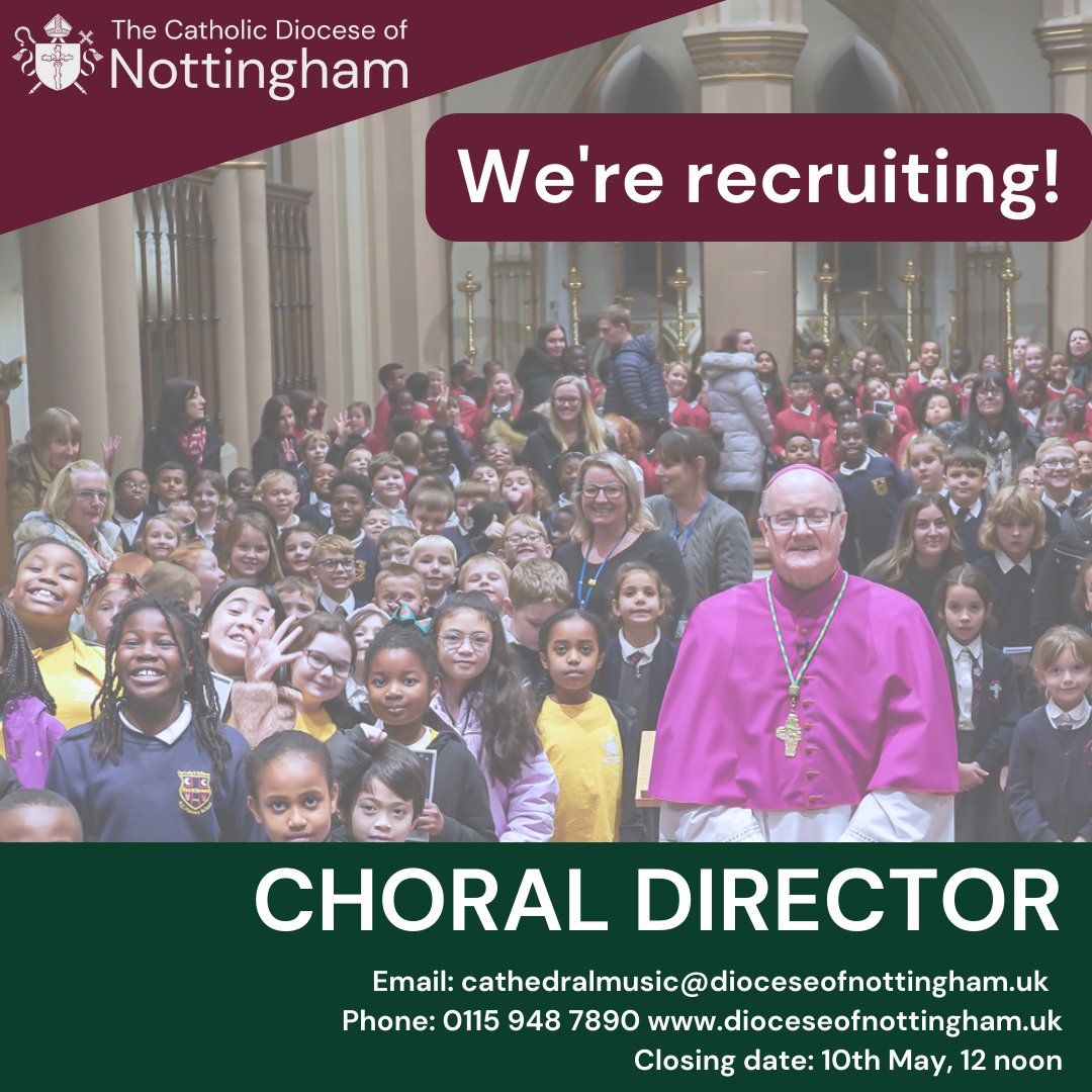 Apply to work with us as we continue to roll out the Schools Singing Programme here. 
For more information visit: dioceseofnottingham.uk/careers

@nationalSSP