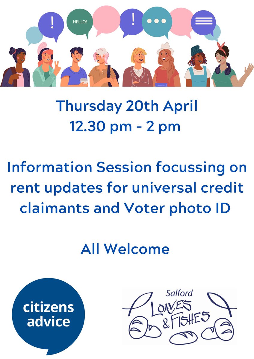 After a brilliant attendance last week we have added voter ID to this weeks session as well as rent changes. Come and join us, everyone welcome