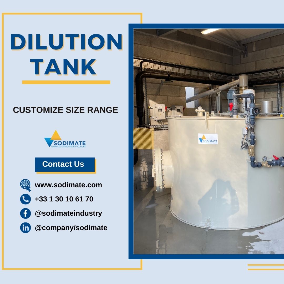 Sodimate's dilution tanks are fitted with an anti-vortex paddle to improve the overall quality and homogeneity. It comes in a range of volumes from 500L to 10000L and is customized according to the requirements. Contact us!

Call: +(33)130106170
Visit: bit.ly/3GUhglz