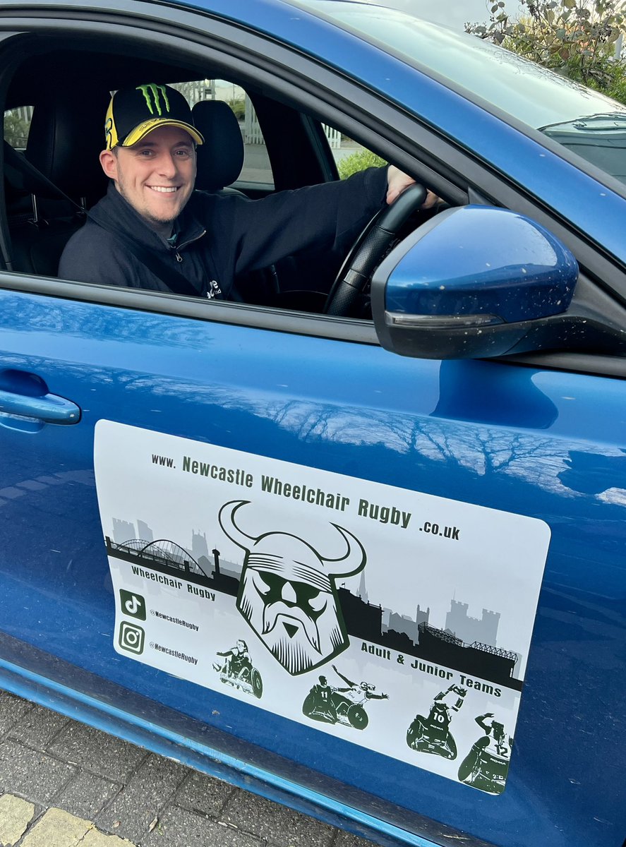 NewcastleRUGBY's tweet photo. 🚗 Our new brand awareness campaign. The team are now driving billboards. #cardecals
#wr5s #wheelchairrugby #GBWR #NewcastleRugby #RocketLeague #RugbyWheels #NDL #abarbarian #TyneAndWear #WheelchairSport #disabilityawareness #parasport #youcandoanything #dissabilitysport https://t.co/eHuqe1VsEe