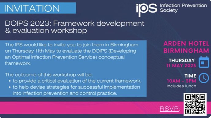 We would love you to help us evaluate the <a href="/IPS_Infection/">IPS</a> DOIPS workforce framework on Thursday 11th May in Birmingham! Sign up here buff.ly/3ZsDW2B