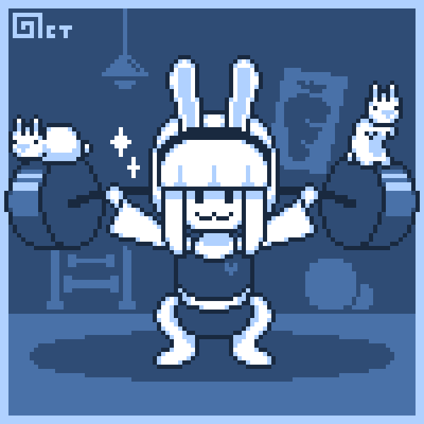 octotron2000's tweet photo. A group of gym bunnies... A "funny" #visualpun for @Pixel_Dailies ! 🐇

#pixelart #pixel_dailies https://t.co/TnBm72JZhB