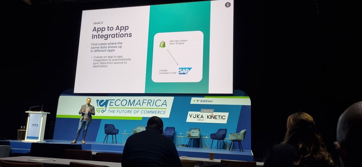 Kaabwe's tweet photo. Sensible advice on #app #integration in #ecommerce by @Flowgear #DanielChilcott via @Ecomafricacon #ecomafrica23 #retail in both directions #Customers #Suppliers #API https://t.co/EM0fq8Mub3