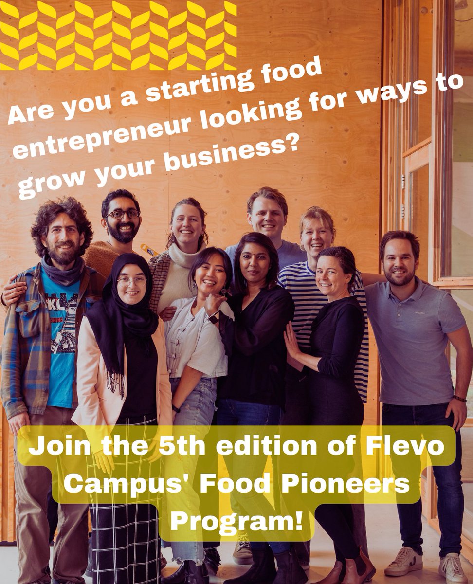 Startende Flevolandse voedselproducenten opgelet! Wil jij worden geholpen met het ontwikkelen en laten groeien van je product of bedrijf? Dan is het Food Pioneers Program van Flevo Campus wellicht iets voor jou! 

Kijk hier voor alle info:
flevocampus.nl/foodpioneers