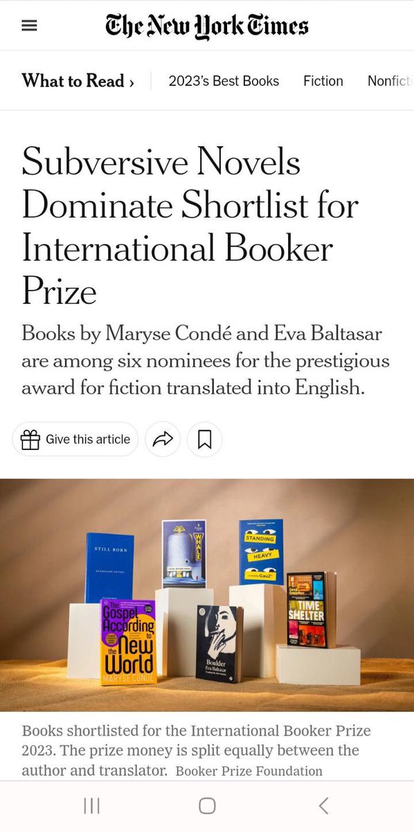 A propos de la short list du #InternationalBookerPrize, 
Quand le #NewYorkTimes dit « Subversive » je me sens concerné. Quand #TheGuardian dit « very cool and sexy » c’est encore moi ! Non, je ne suis pas du tout humble, je respecte juste la sueur de mon travail. Soubah