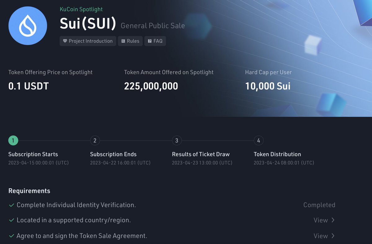 0xjonny_'s tweet photo. 1/

$SUI presale na Kucoin🔥

🔷Jak dołączyć?
🔷Jak zwiększyć swoje szanse na wylosowanie alokacji?
🔷Predykcja ceny $SUI na listing 

TLDR: warto.

Thread🧵👇 https://t.co/YXvYjlOrWs