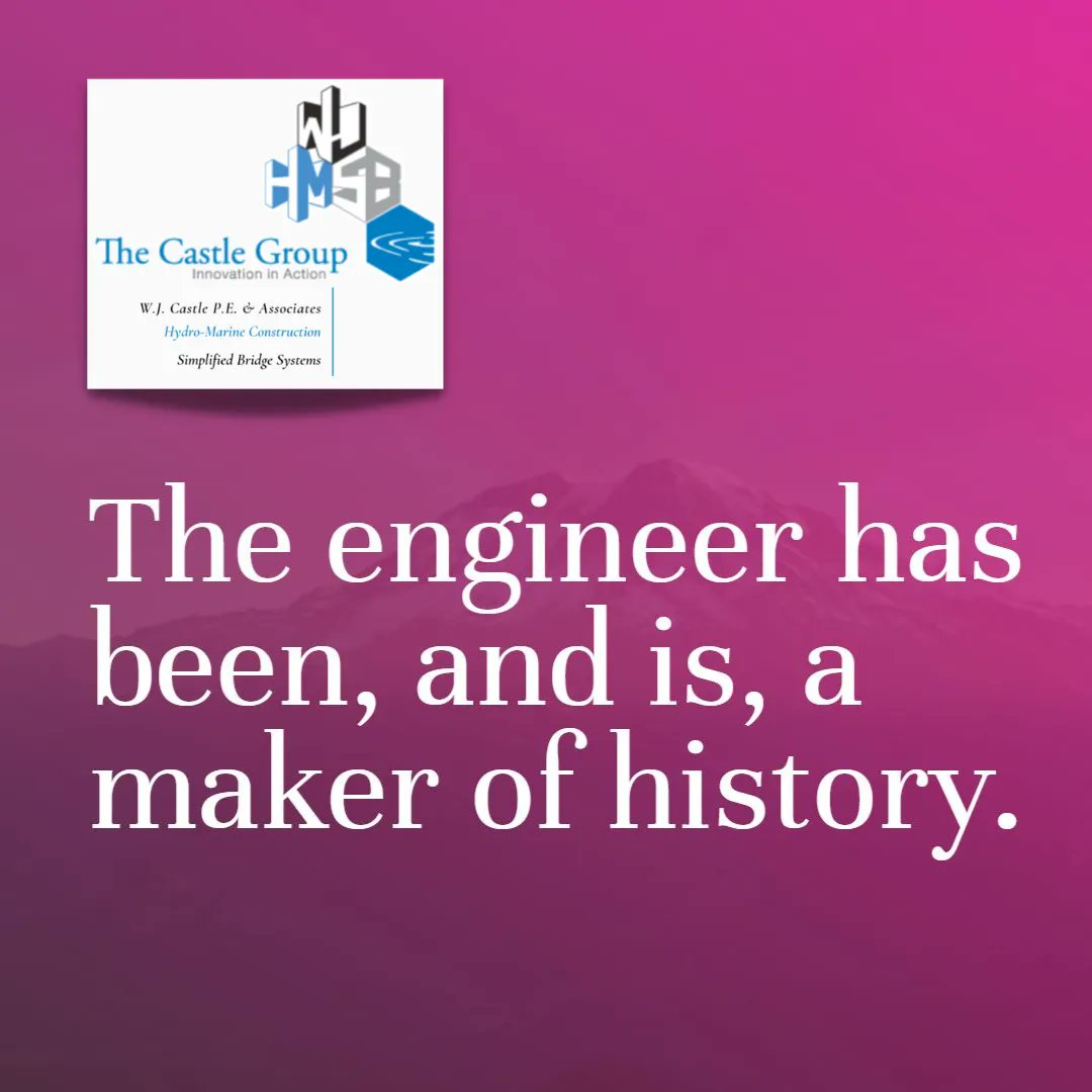 HydroMarine2's tweet image. "The engineer has been, and is, a maker of history." - James Kip Finch
wjcastlegroup.com

#EngineeringQuote