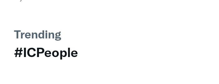 Look who's trending again 👀

#ICPeople