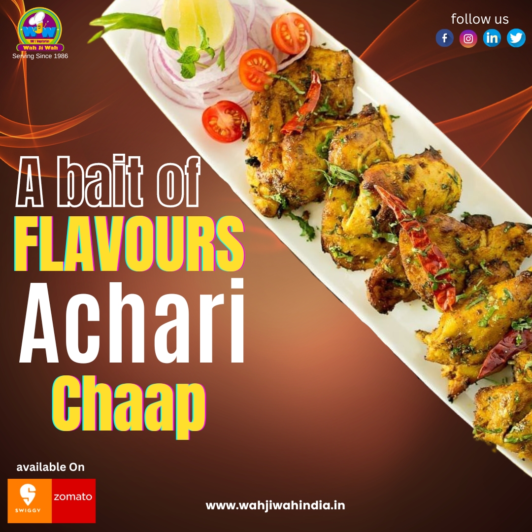 Wah ji wah
Serving Since 1986
A bait of FLAVOURS Achari Chaap
available On: zomato & SWIGGY
.
.
Call us now to order.
+91 9811866587
wahjiwahindia.in
.
.
#delhifoodie #chaaplover #foodie #acharichaap #chaap #soyachaap #indianstreetfood #yum #dilsefoodie