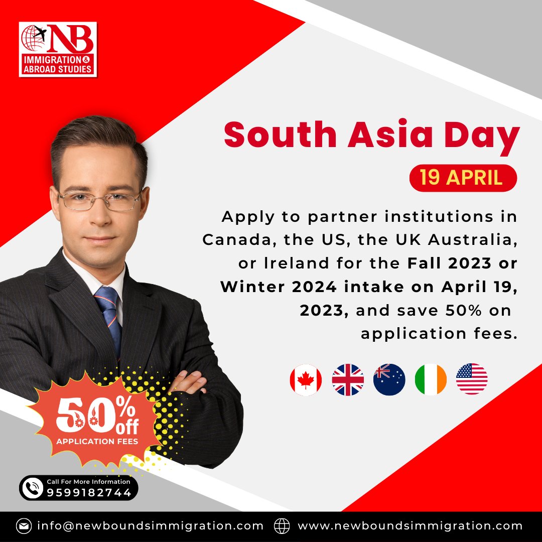 new_bounds's tweet image. South Asia Day 19-April. Apply to partner institutions in Canada, the US, the UK Australia,or Ireland.

Apply Now - bit.ly/newboundsdelhi

#canadaimmigration #pnpprogram #immigratetocanada #canadaprs #India #immigration #canada #expressentry #newboundsimmigration