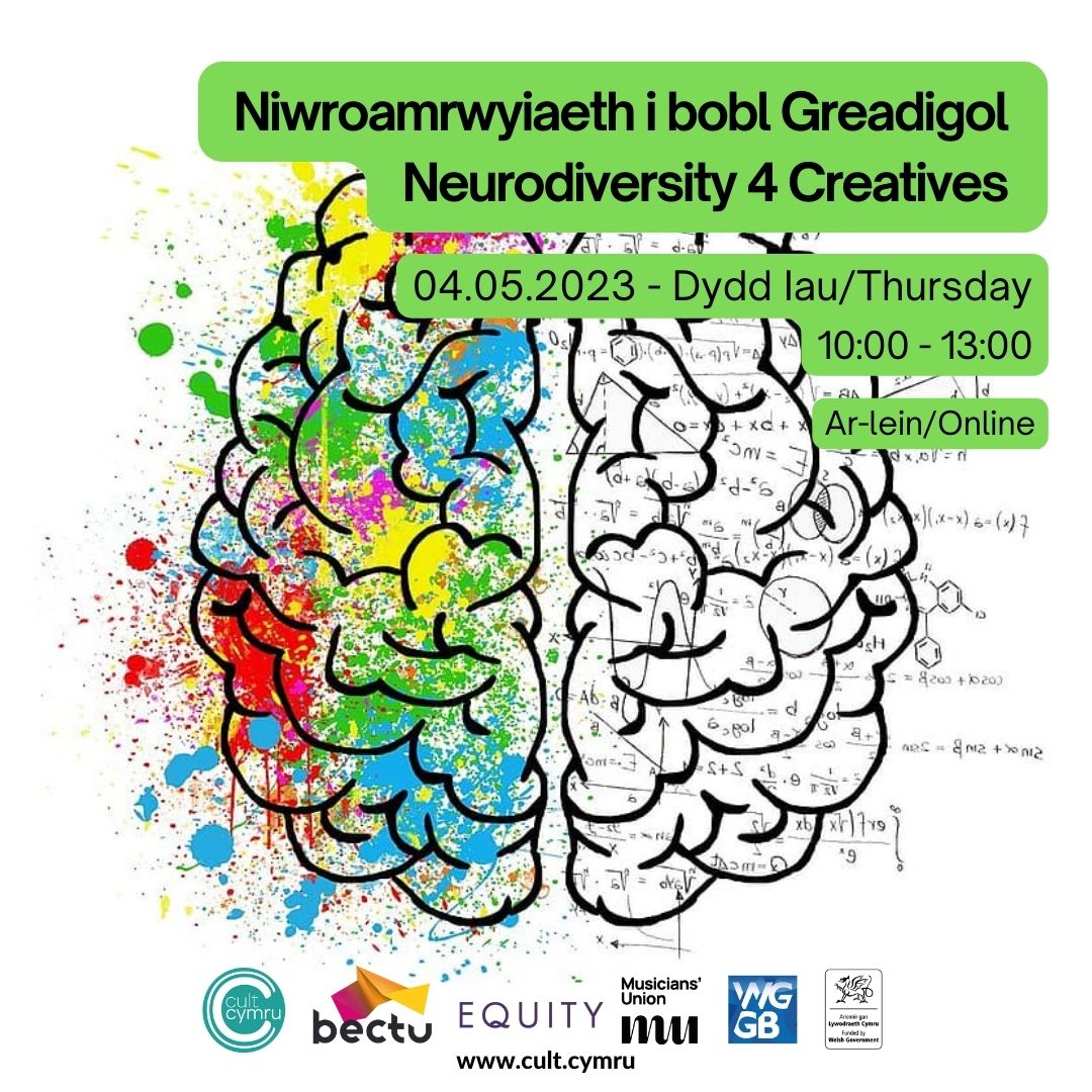 📢Nod Niwroamrwyiaeth i bobl Greadigol yw galluogi pobl yn y sector creadigol i gael gwell dealltwriaeth o niwroamrywiaeth

📢Neurodiversity 4 Creatives aims to enable people in the creative sector to gain a better understanding of neurodiversity

> eventbrite.co.uk/e/602548046427
